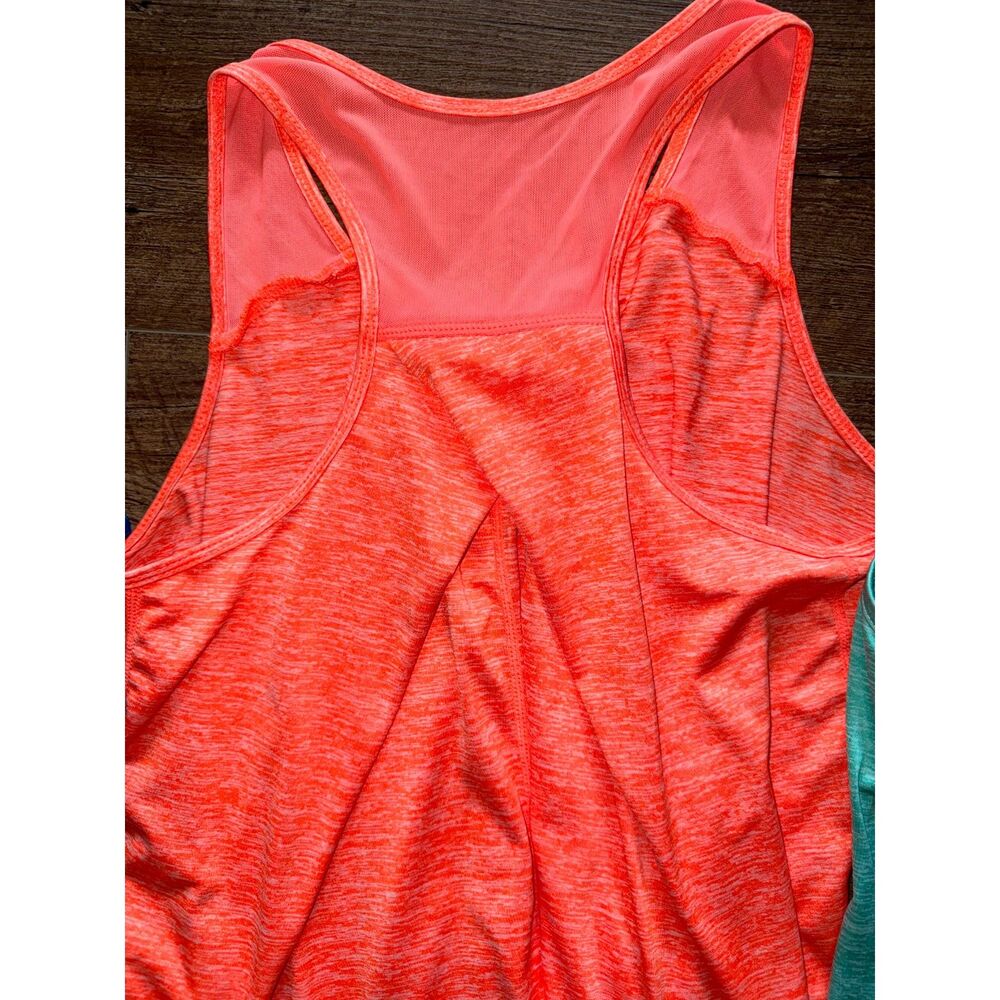 Lot of 3 Size Large EUC Like New active racerback tanks Royal Orange Green - Picture 4 of 16